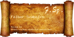 Felber Szabolcs névjegykártya
